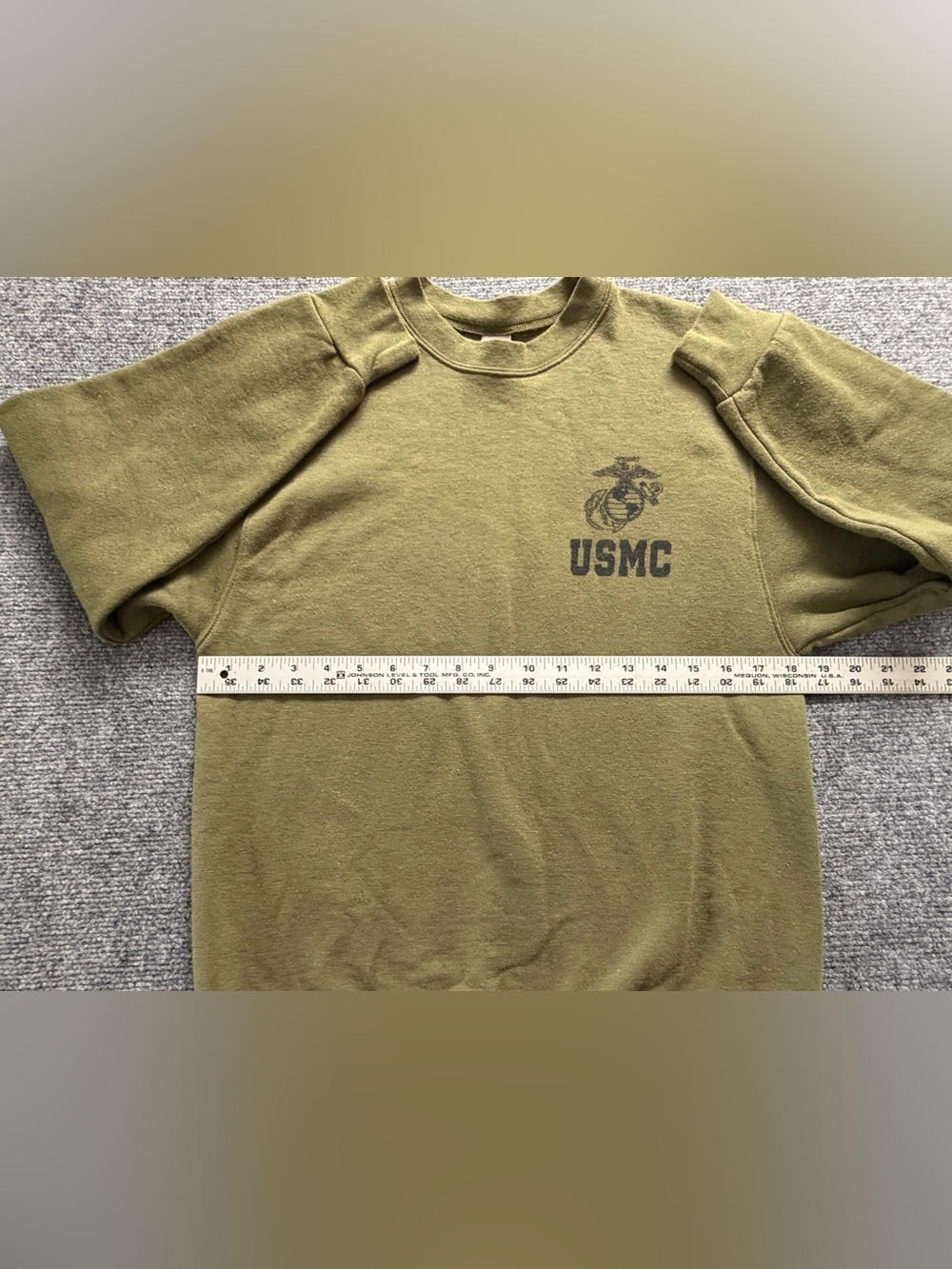 US Marine Corps Military Issue Sweatshirt Olive Green Small - Picture 3 of 8